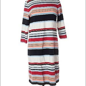 Talbots White striped sweater dress XL